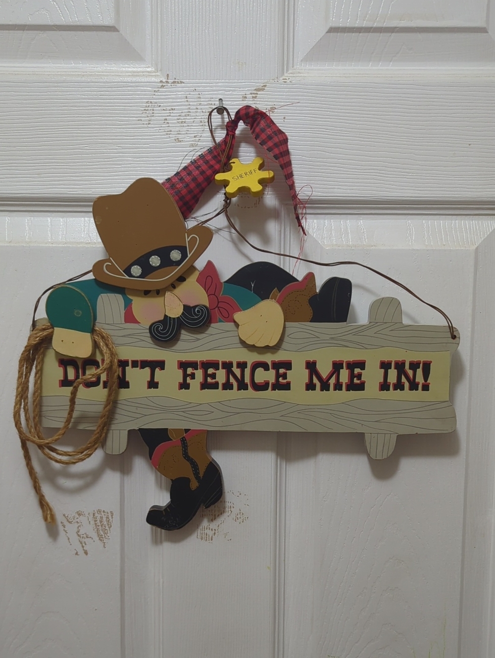 Rustic Cowboy Wall Sign - Multicolor
